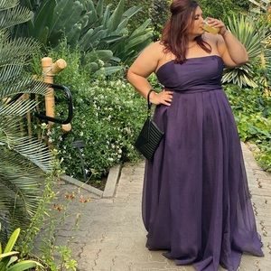 Vera Wang purple strapless gown plus size